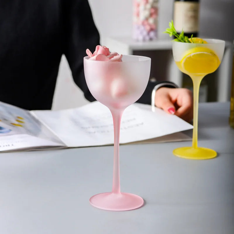 Gradient Frosted Glass Wine Goblet